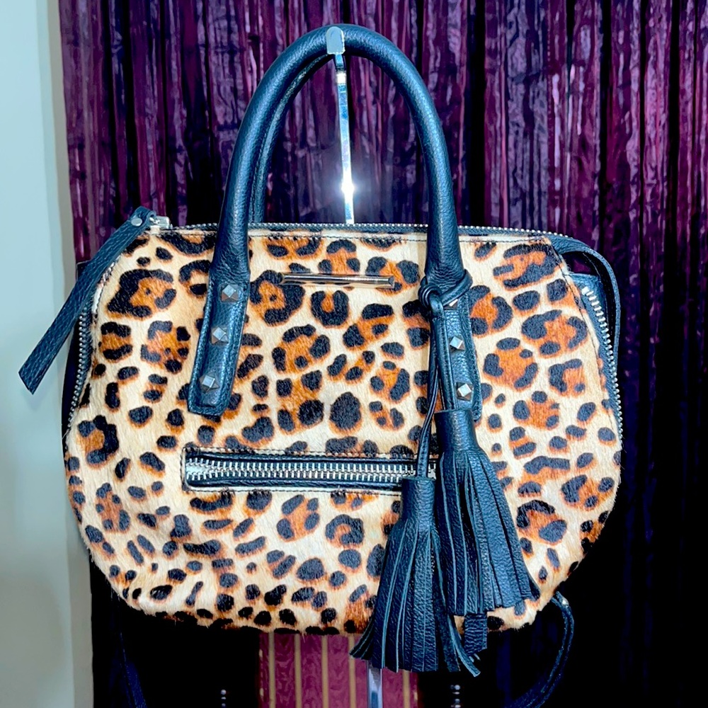 Jazmin Chebar Animal Print and Leather Handbag